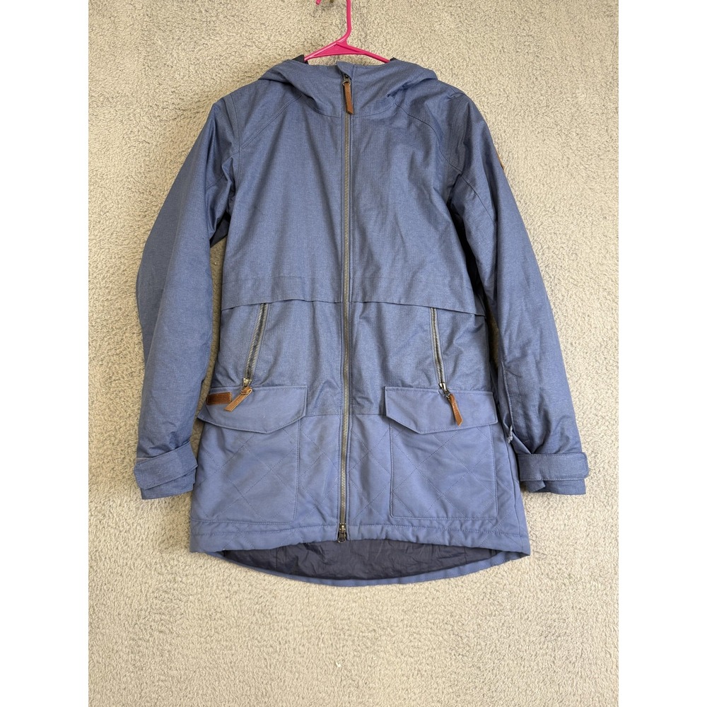 Columbia Jacket Womens XS Blue‎ Omni-Heat Hooded Parka Quilted Insulated Winter